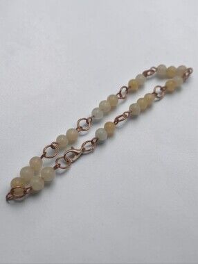 Citrine Crystal Anklet Gold Tone Gemstone Beaded Boho Summer Jewelry
